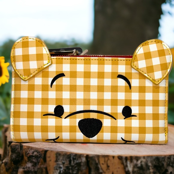 Loungefly Disney Winnie the Pooh Gingham Crossbody and Matching Flap Wallet - Picture 4 of 7